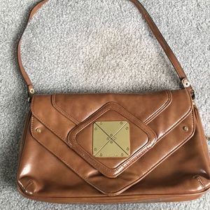 Brown faux leather purse